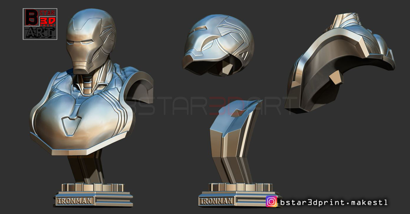 Ironman Mark 85 Bust - Infinity war - Endgame - from Marvel 3D print model_14