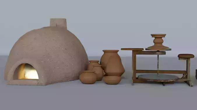 Baked clay pots earthenware and equipments