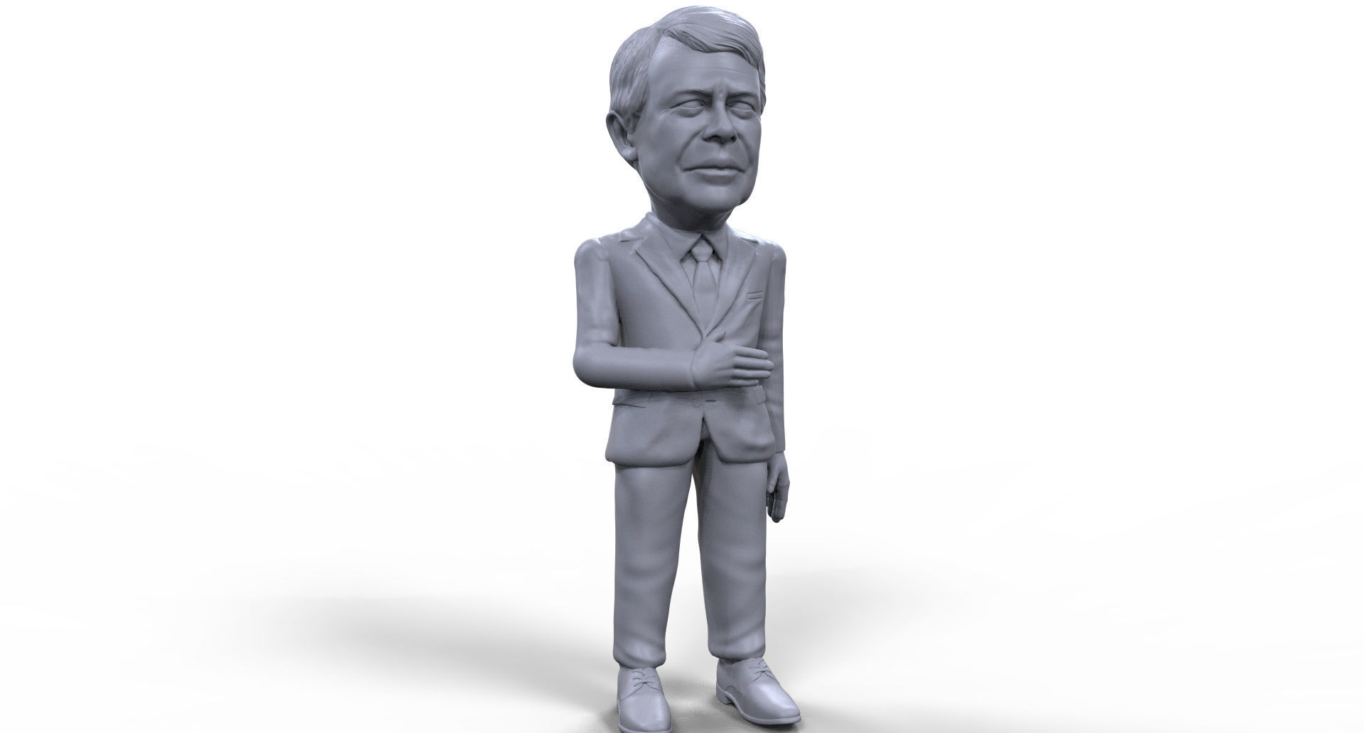 Jimmy Carter stylized high quality 3D printable miniature 3D print model_9