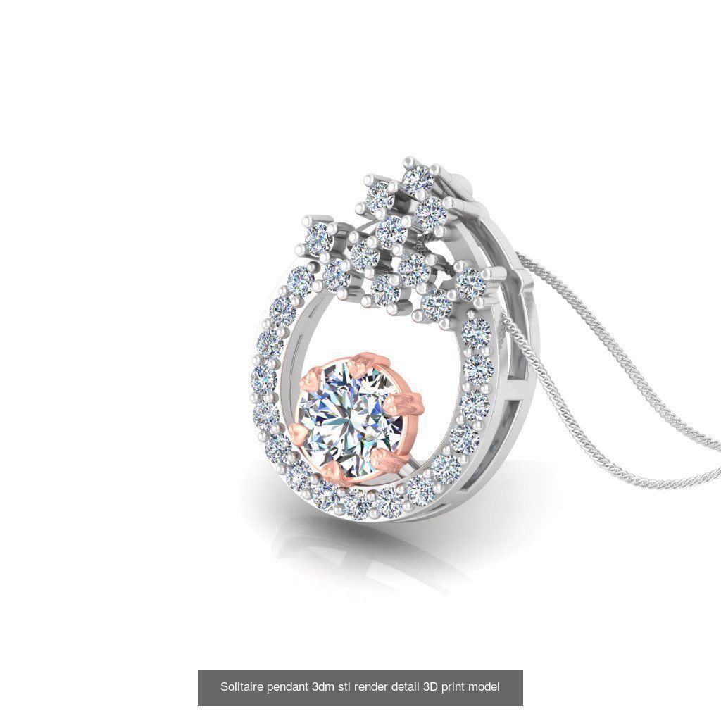 114 Solitaire pendant 3dm stl render detail 3D print model 3D Model Collection_38