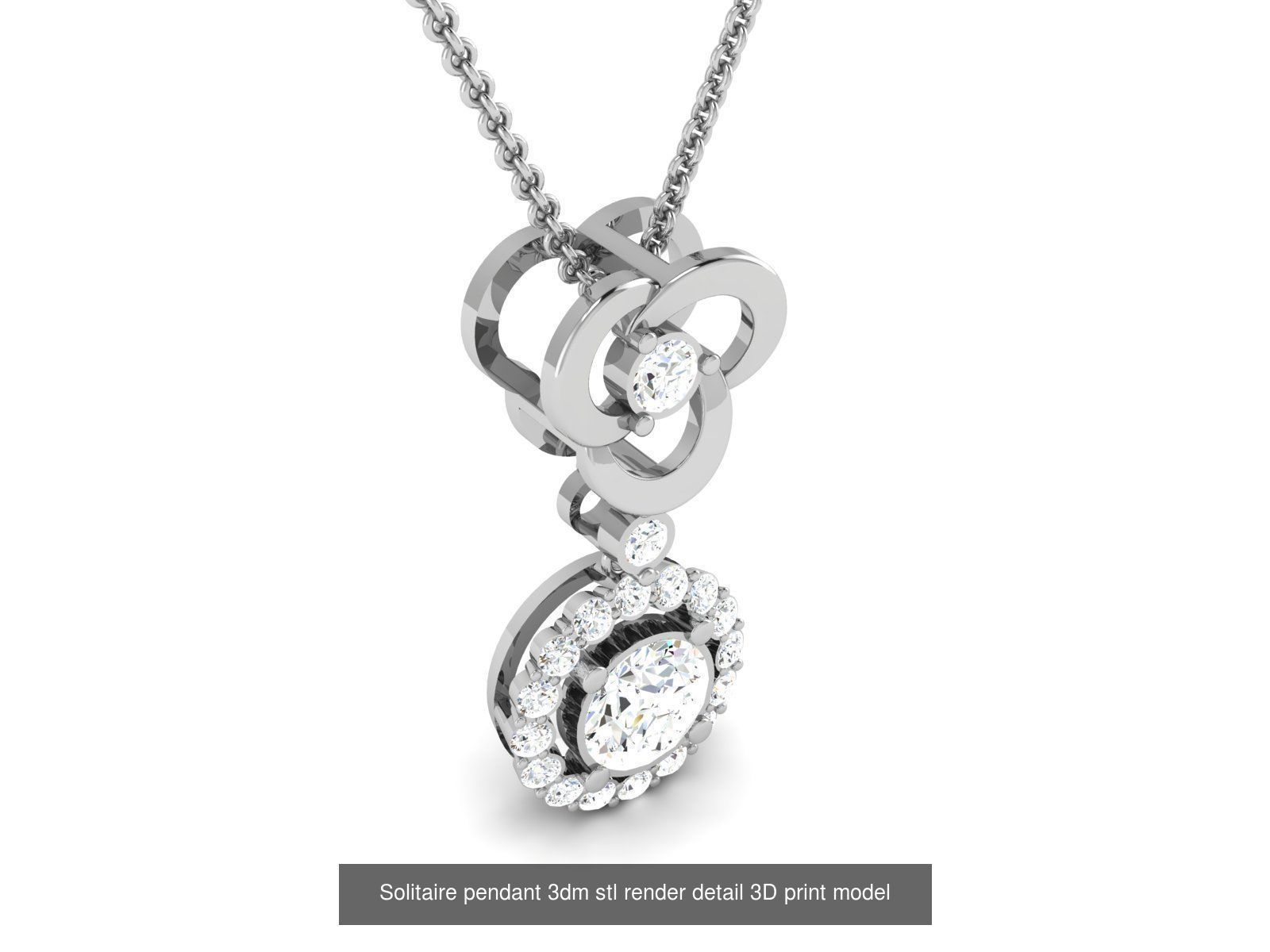 114 Solitaire pendant 3dm stl render detail 3D print model 3D Model Collection_107