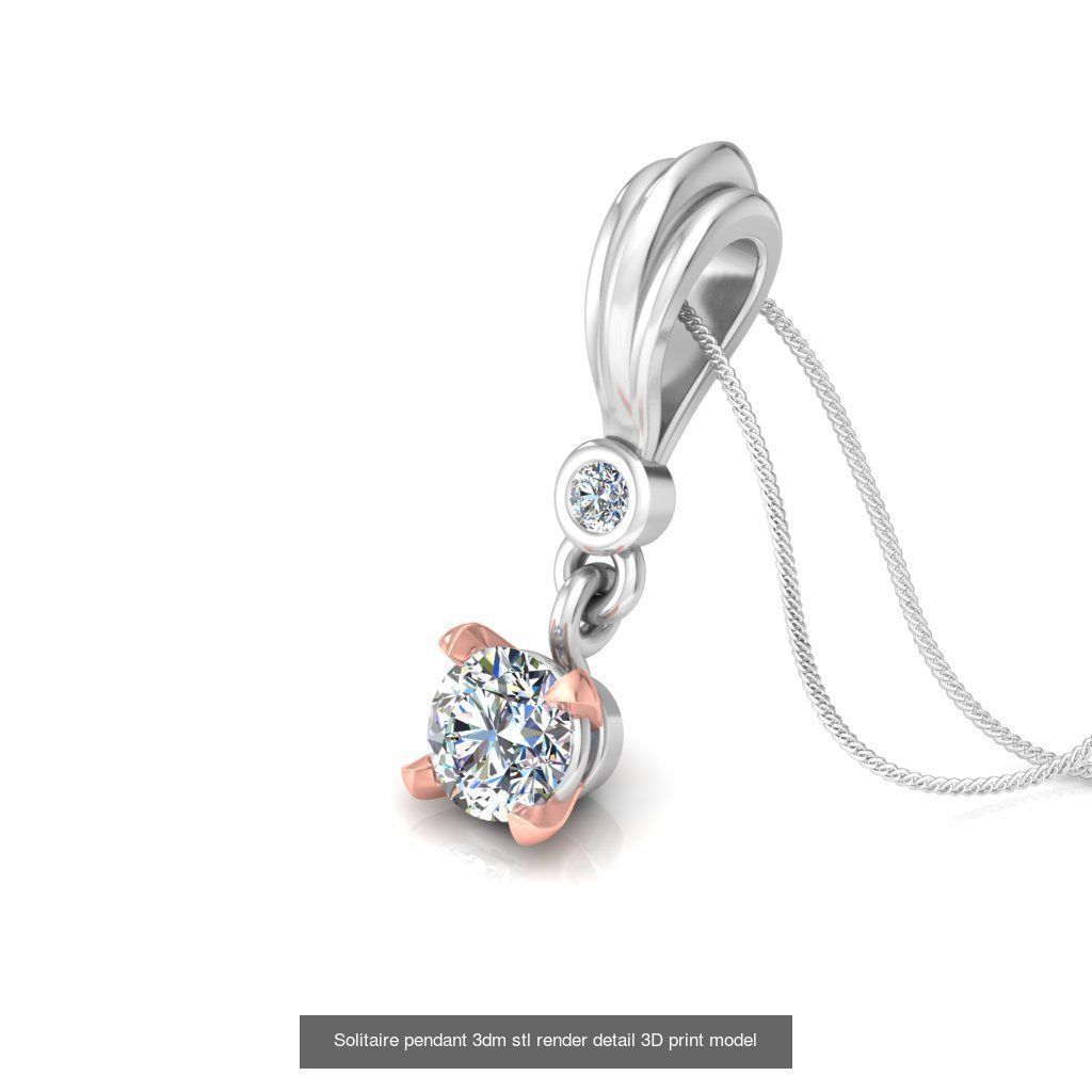114 Solitaire pendant 3dm stl render detail 3D print model 3D Model Collection_19