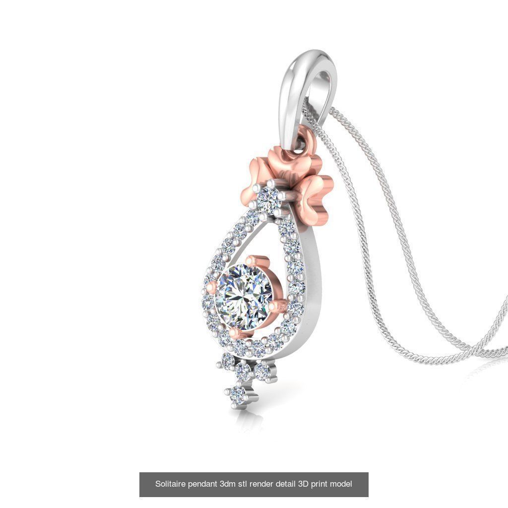 114 Solitaire pendant 3dm stl render detail 3D print model 3D Model Collection_26