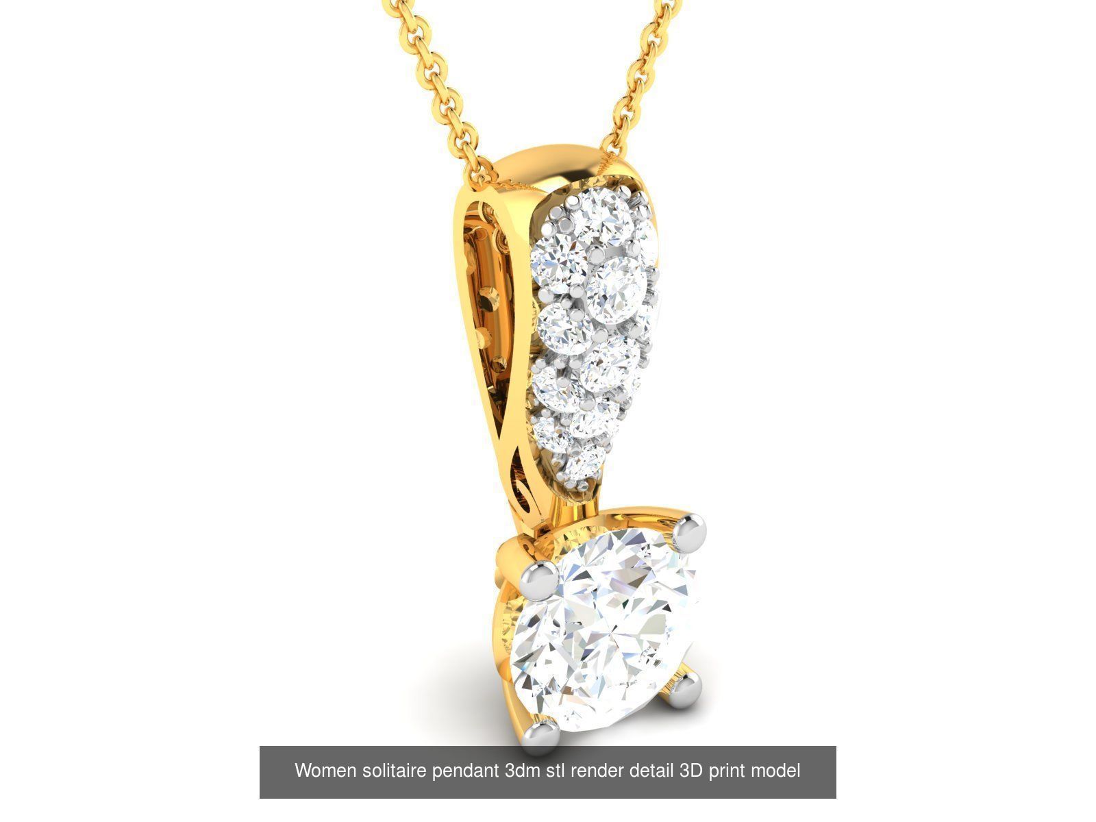 114 Solitaire pendant 3dm stl render detail 3D print model 3D Model Collection_98