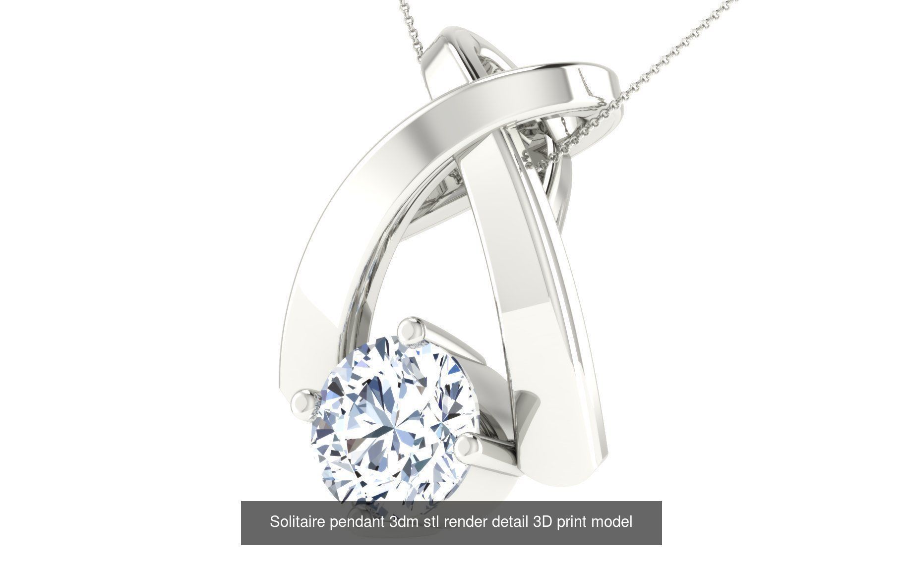 114 Solitaire pendant 3dm stl render detail 3D print model 3D Model Collection_65