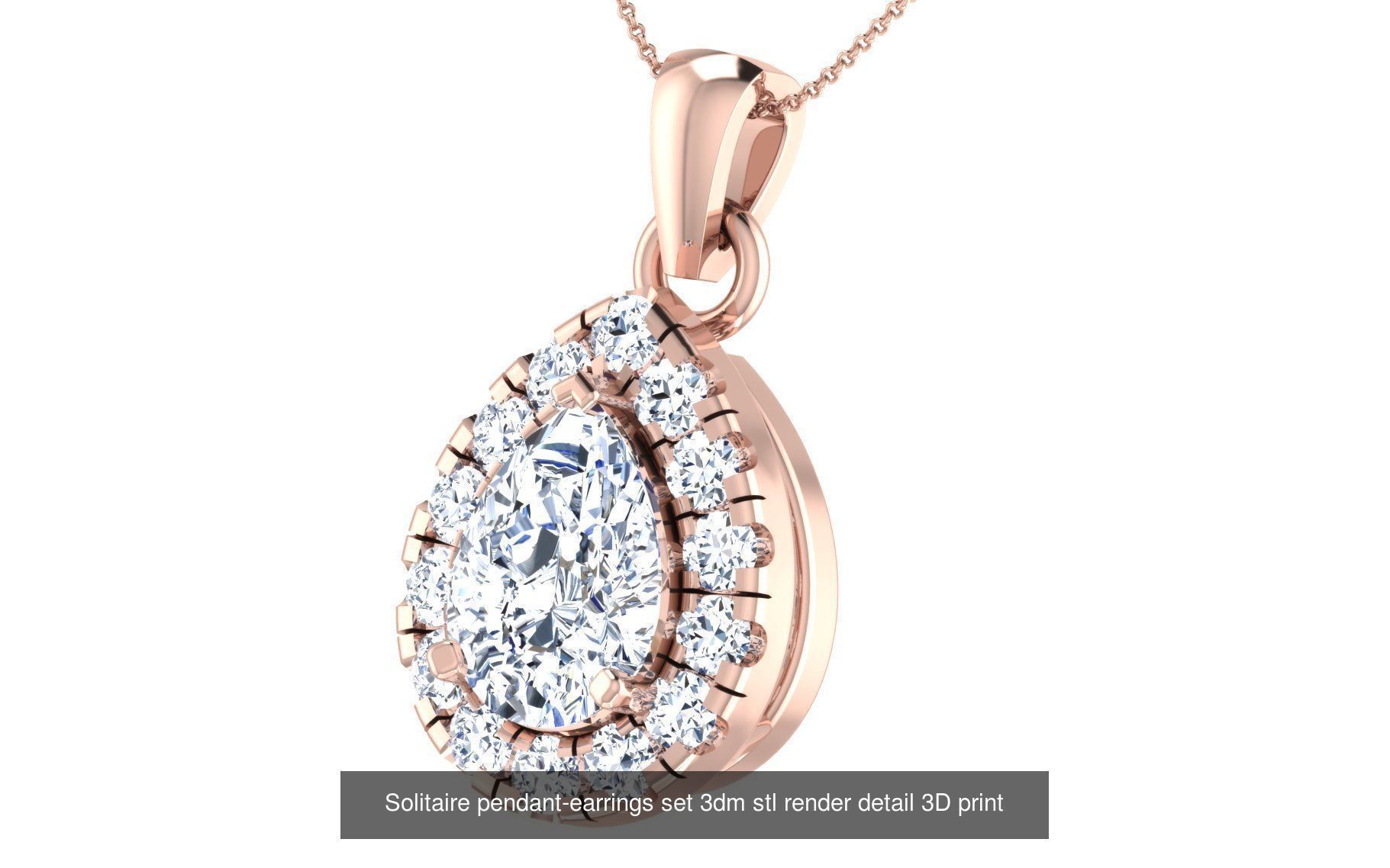 114 Solitaire pendant 3dm stl render detail 3D print model 3D Model Collection_71