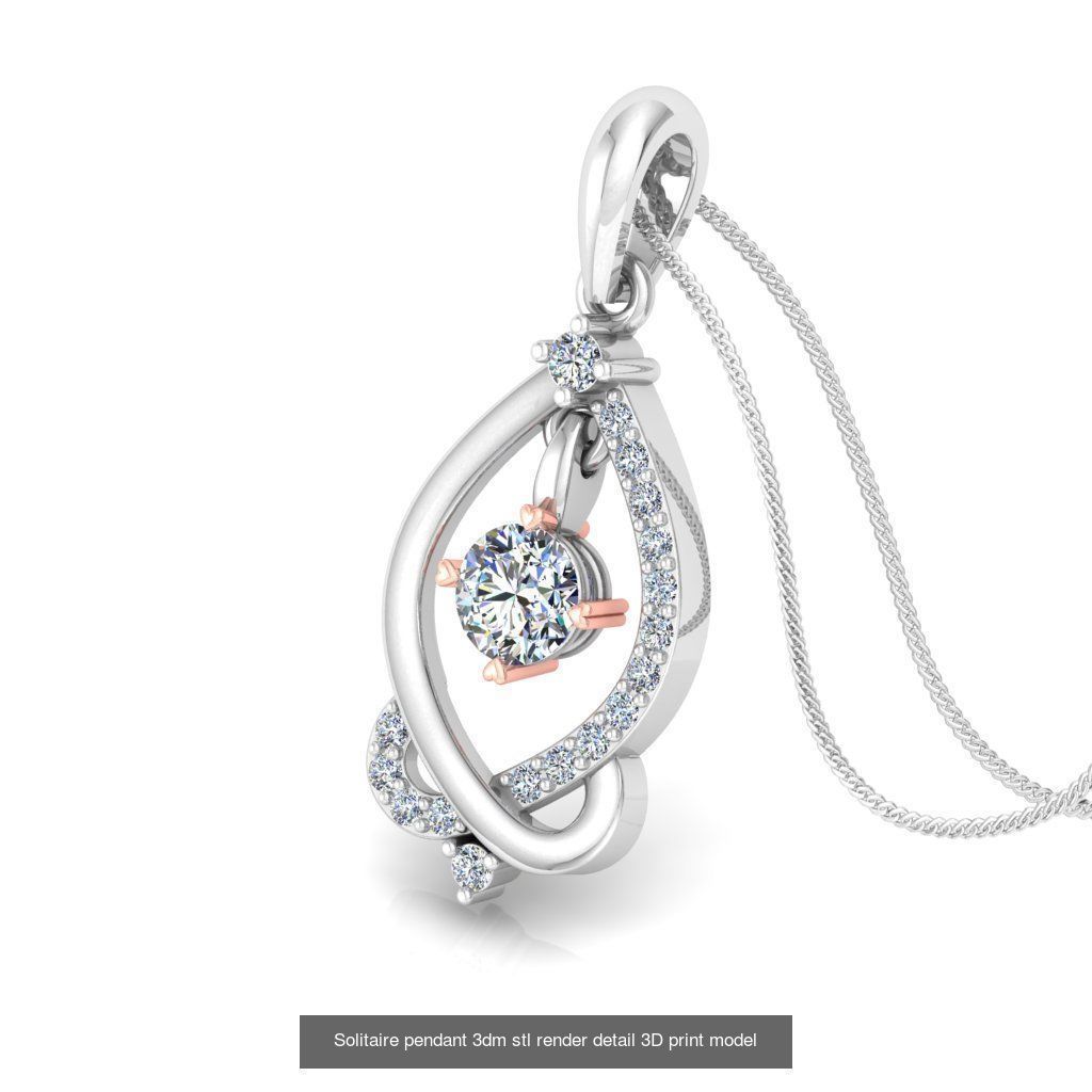 114 Solitaire pendant 3dm stl render detail 3D print model 3D Model Collection_44