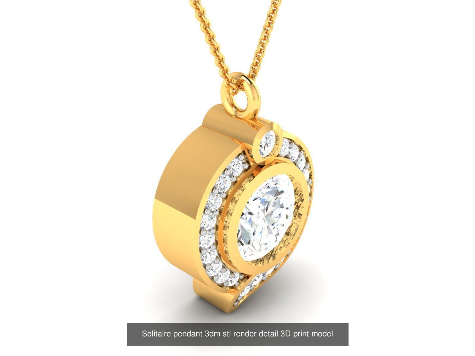114 Solitaire pendant 3dm stl render detail 3D print model 3D Model Collection_116