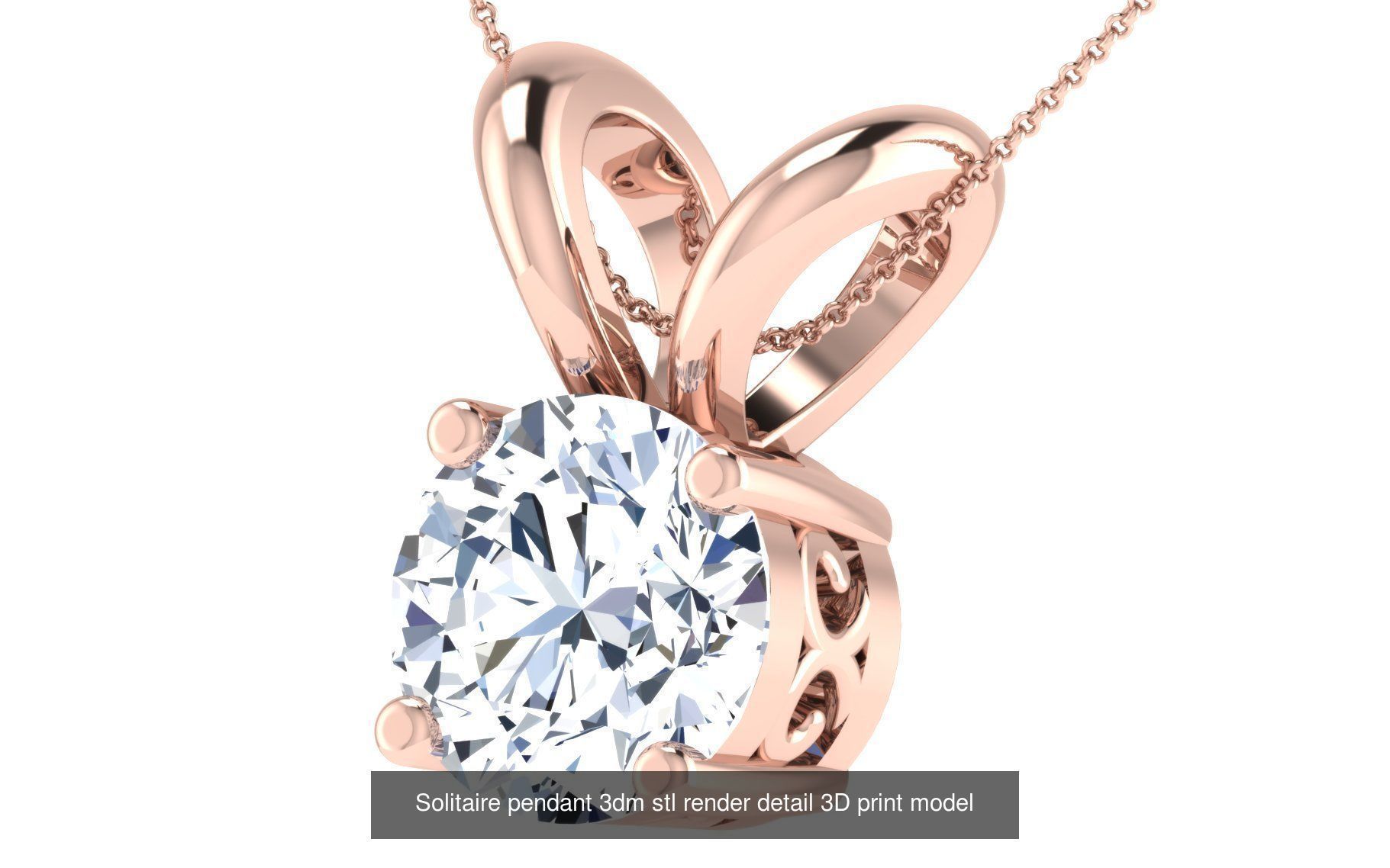 114 Solitaire pendant 3dm stl render detail 3D print model 3D Model Collection_60