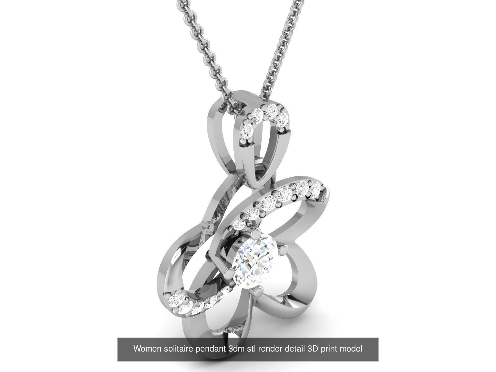 114 Solitaire pendant 3dm stl render detail 3D print model 3D Model Collection_101