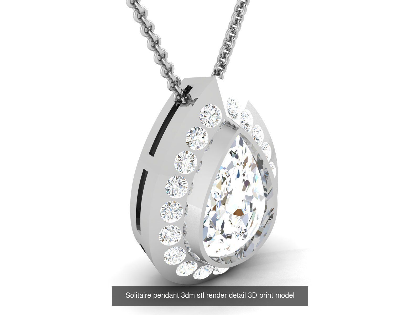 114 Solitaire pendant 3dm stl render detail 3D print model 3D Model Collection_86