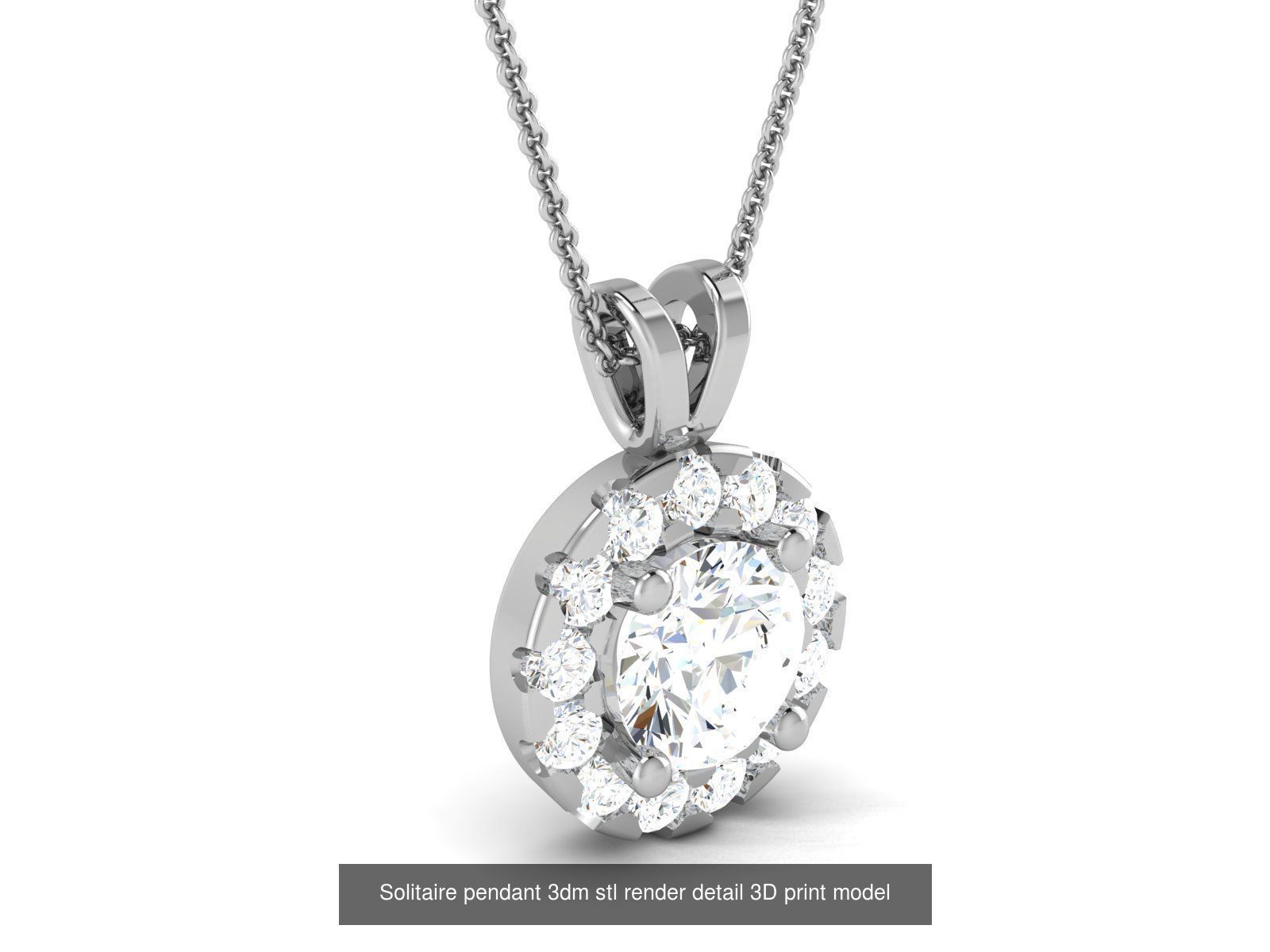 114 Solitaire pendant 3dm stl render detail 3D print model 3D Model Collection_89