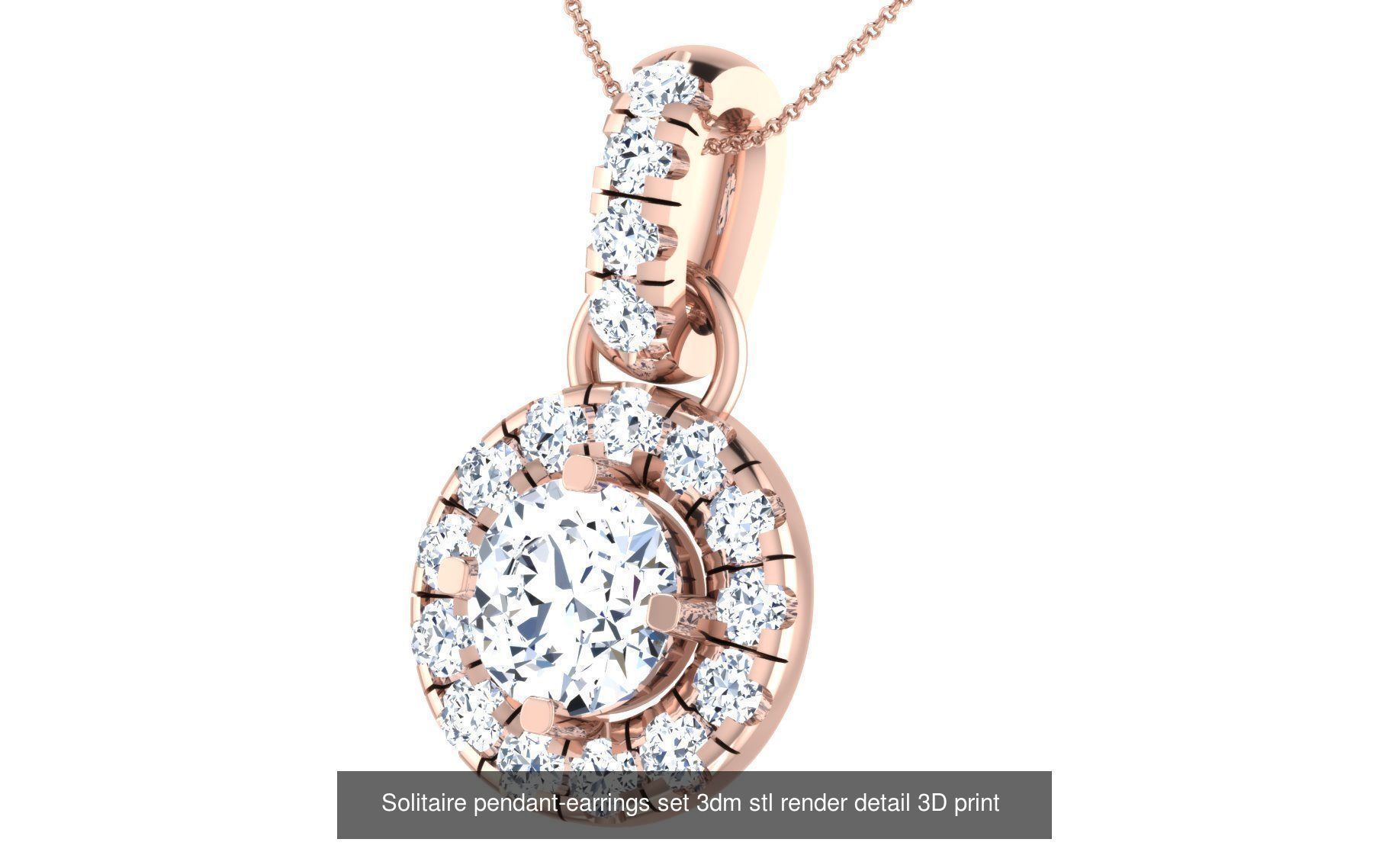 114 Solitaire pendant 3dm stl render detail 3D print model 3D Model Collection_66
