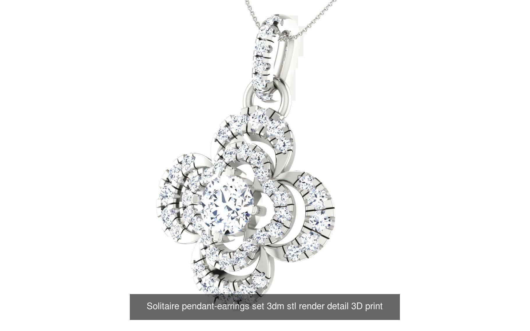 114 Solitaire pendant 3dm stl render detail 3D print model 3D Model Collection_77