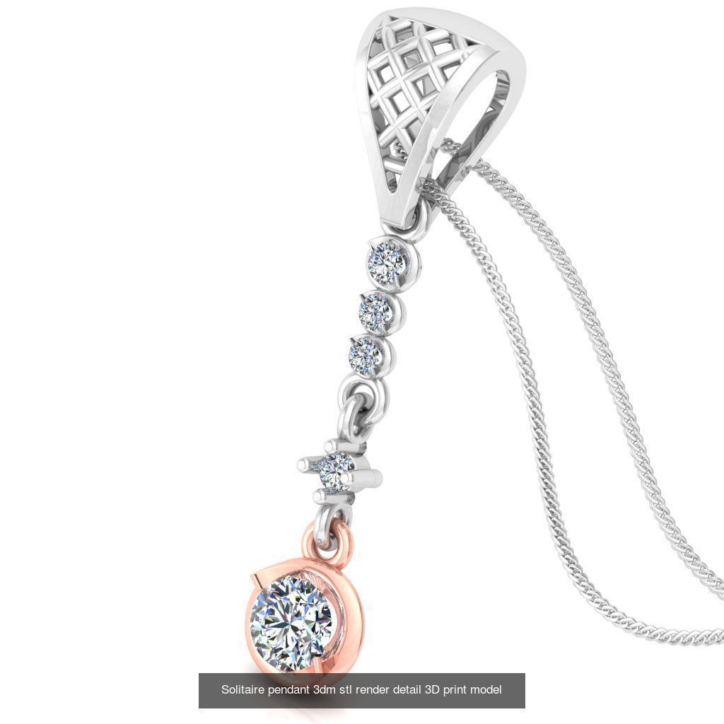114 Solitaire pendant 3dm stl render detail 3D print model 3D Model Collection_51
