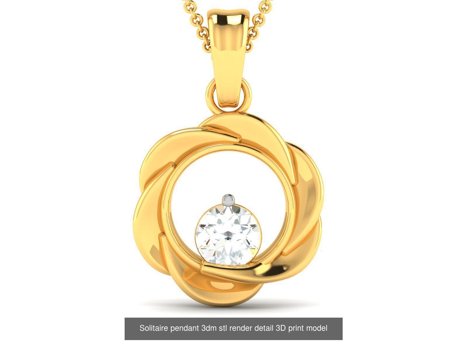 114 Solitaire pendant 3dm stl render detail 3D print model 3D Model Collection_105