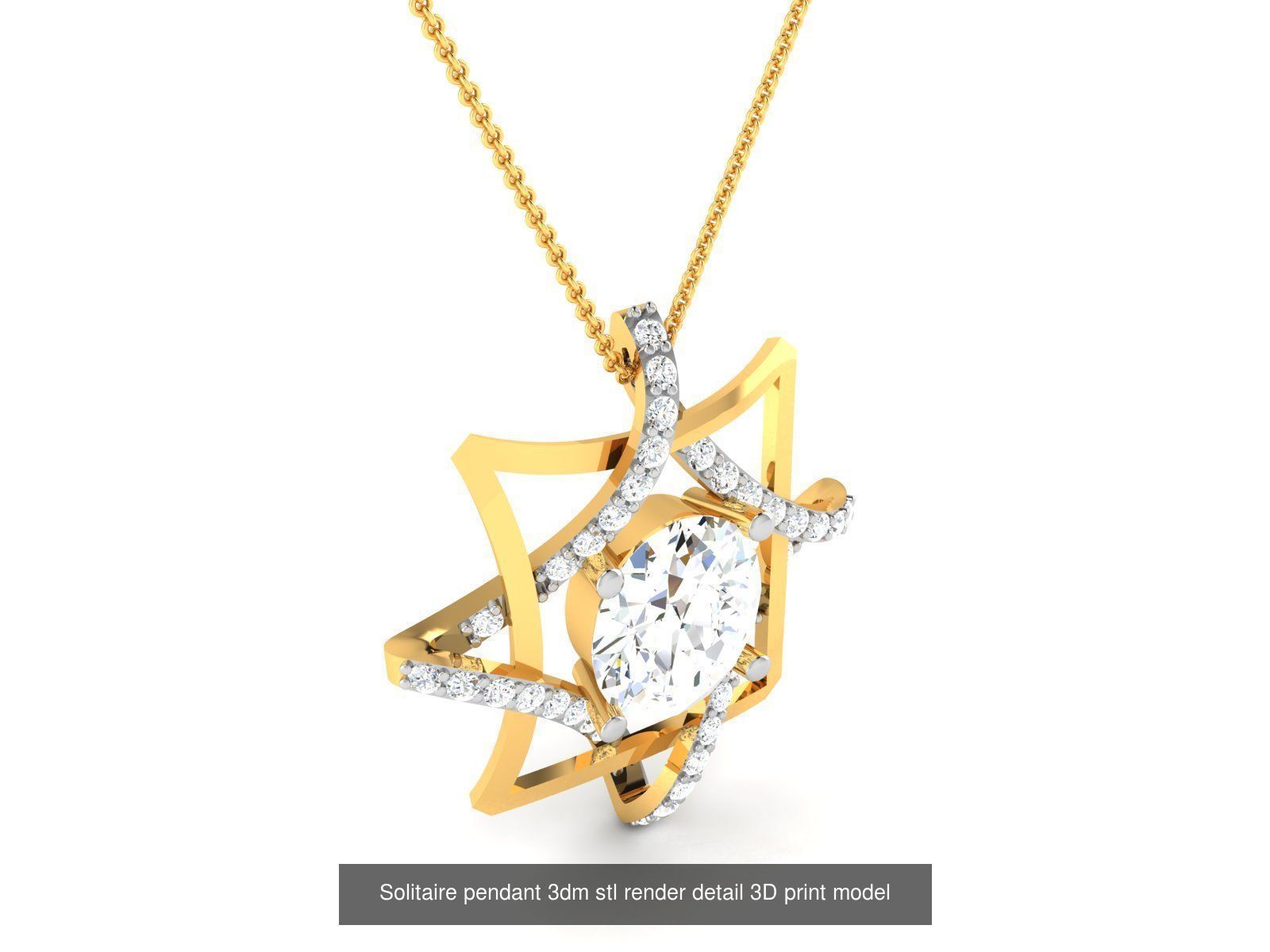 114 Solitaire pendant 3dm stl render detail 3D print model 3D Model Collection_122
