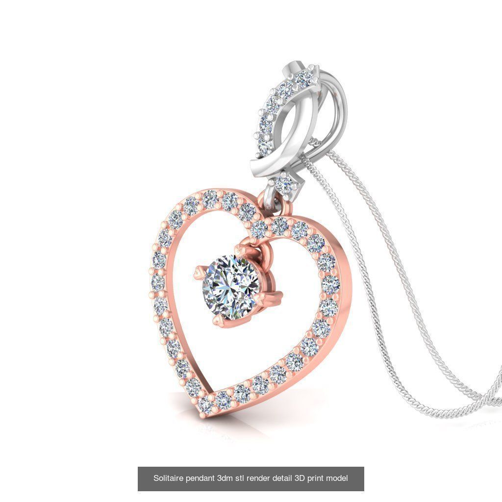 114 Solitaire pendant 3dm stl render detail 3D print model 3D Model Collection_25