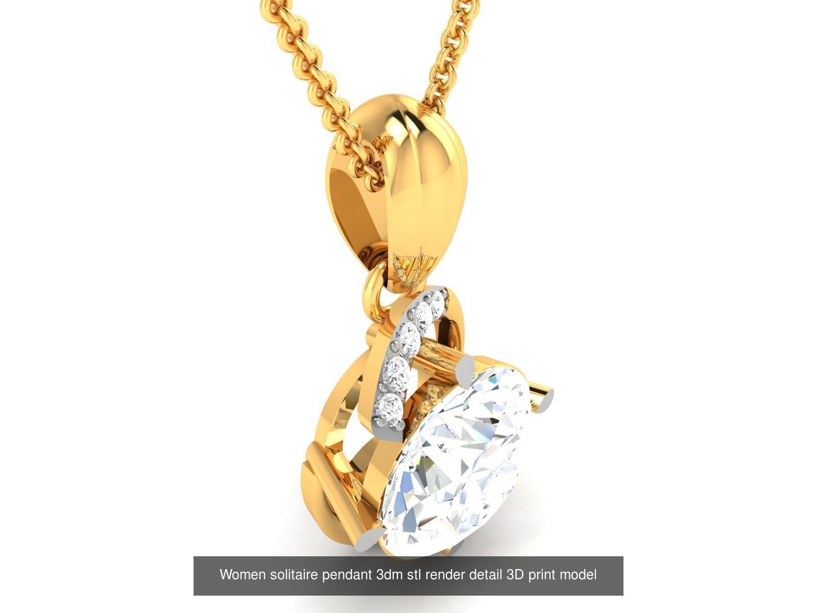 114 Solitaire pendant 3dm stl render detail 3D print model 3D Model Collection_102