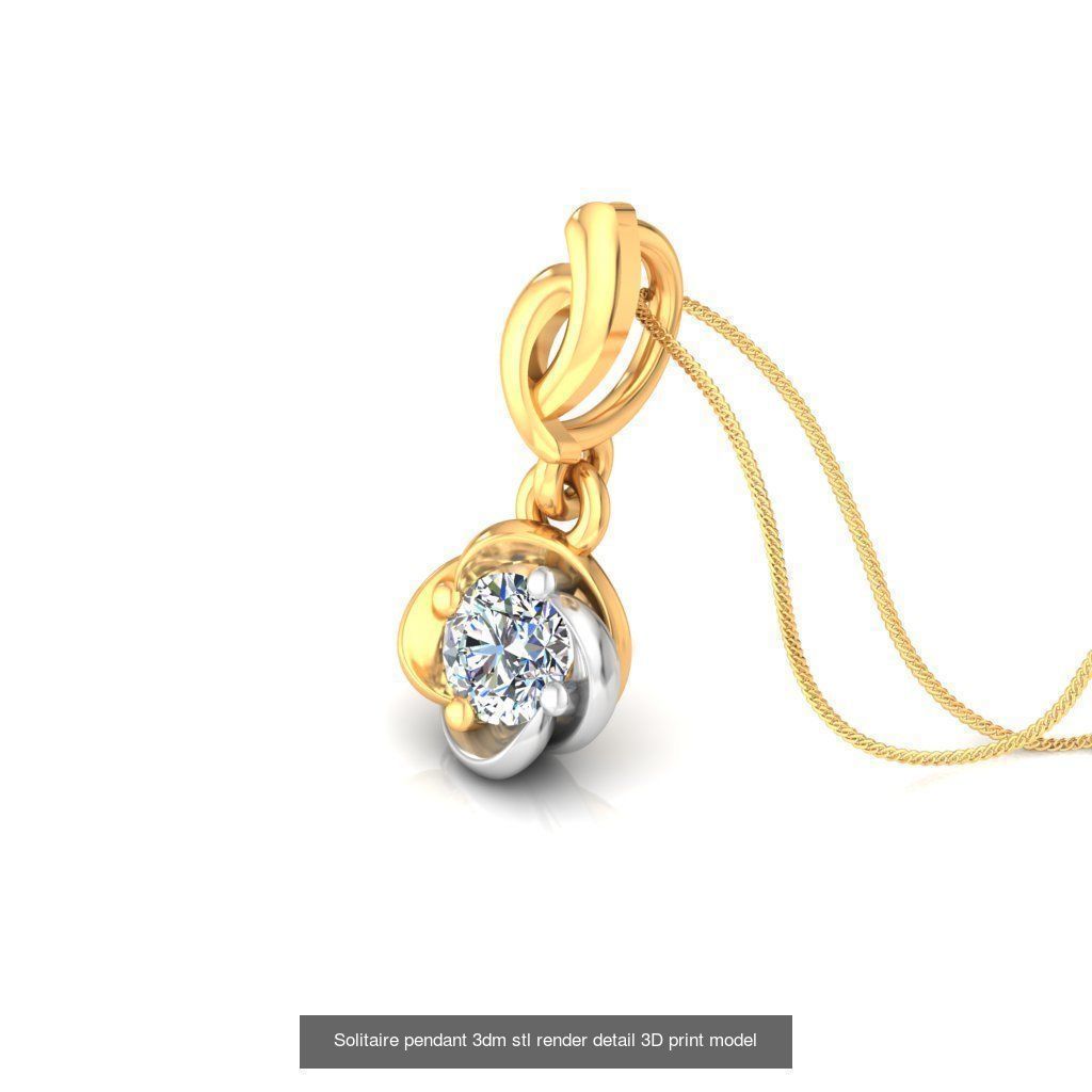 114 Solitaire pendant 3dm stl render detail 3D print model 3D Model Collection_18