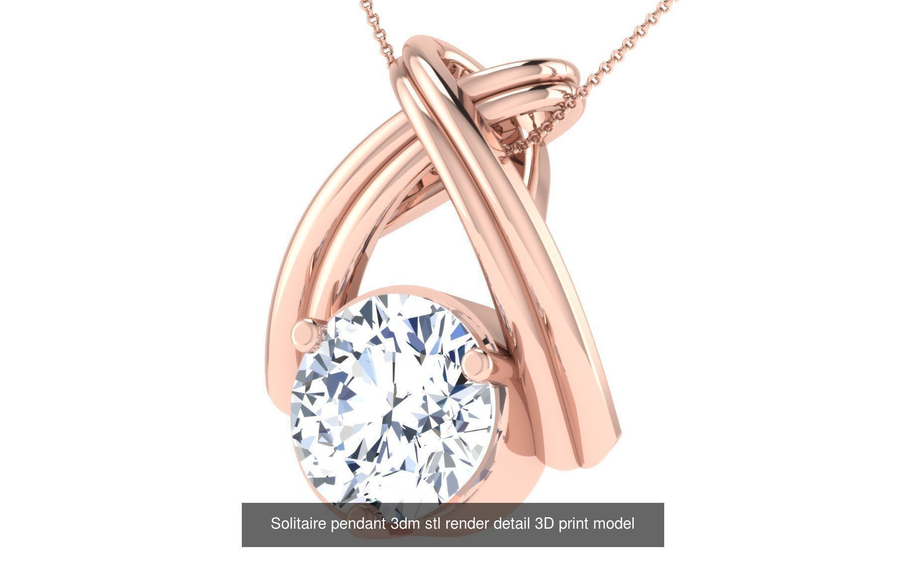 114 Solitaire pendant 3dm stl render detail 3D print model 3D Model Collection_62