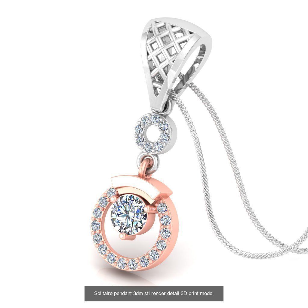114 Solitaire pendant 3dm stl render detail 3D print model 3D Model Collection_48