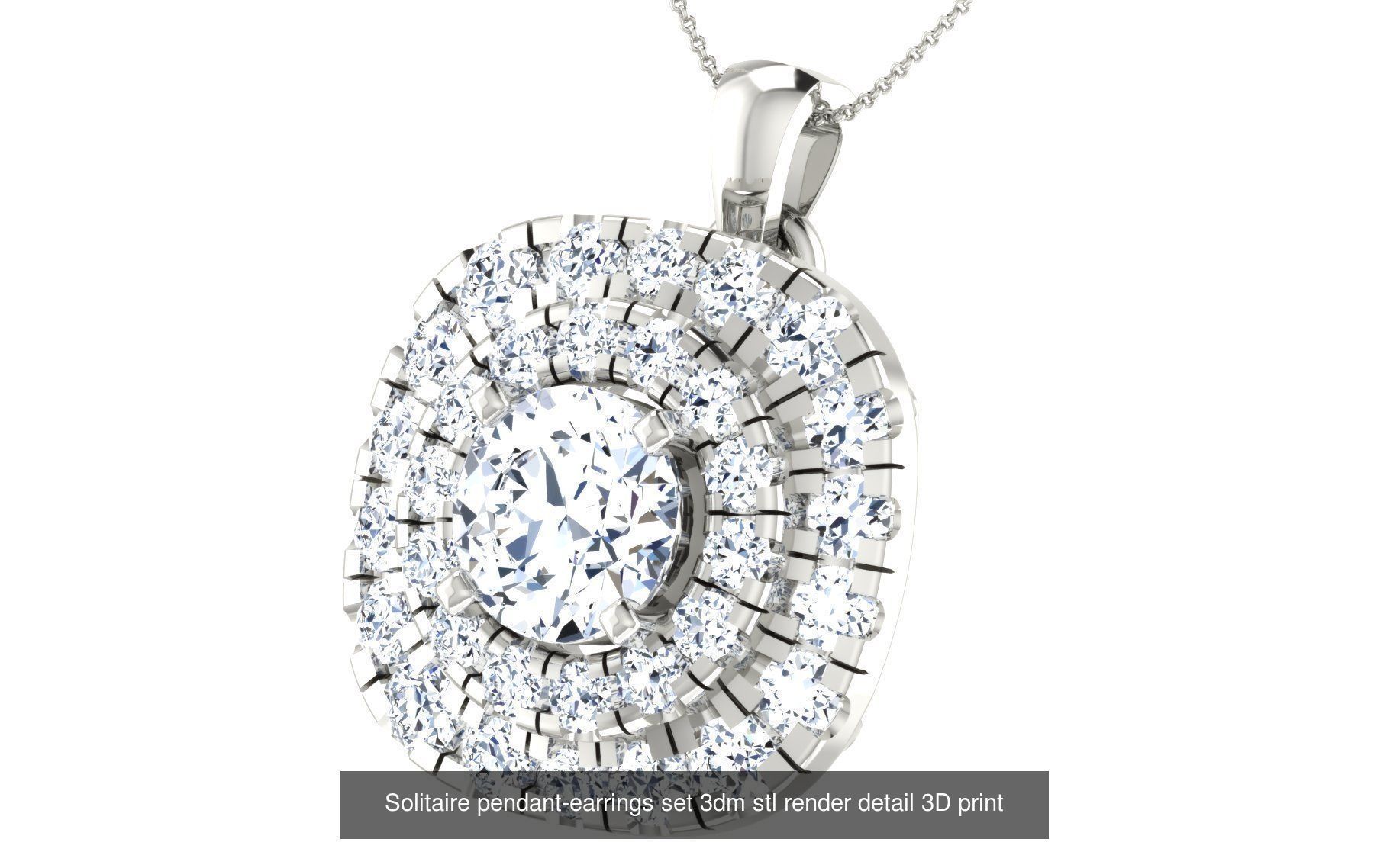 114 Solitaire pendant 3dm stl render detail 3D print model 3D Model Collection_73