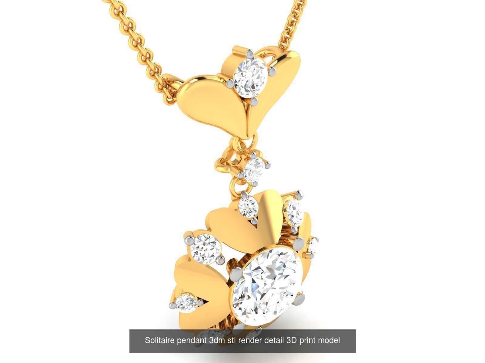 114 Solitaire pendant 3dm stl render detail 3D print model 3D Model Collection_108