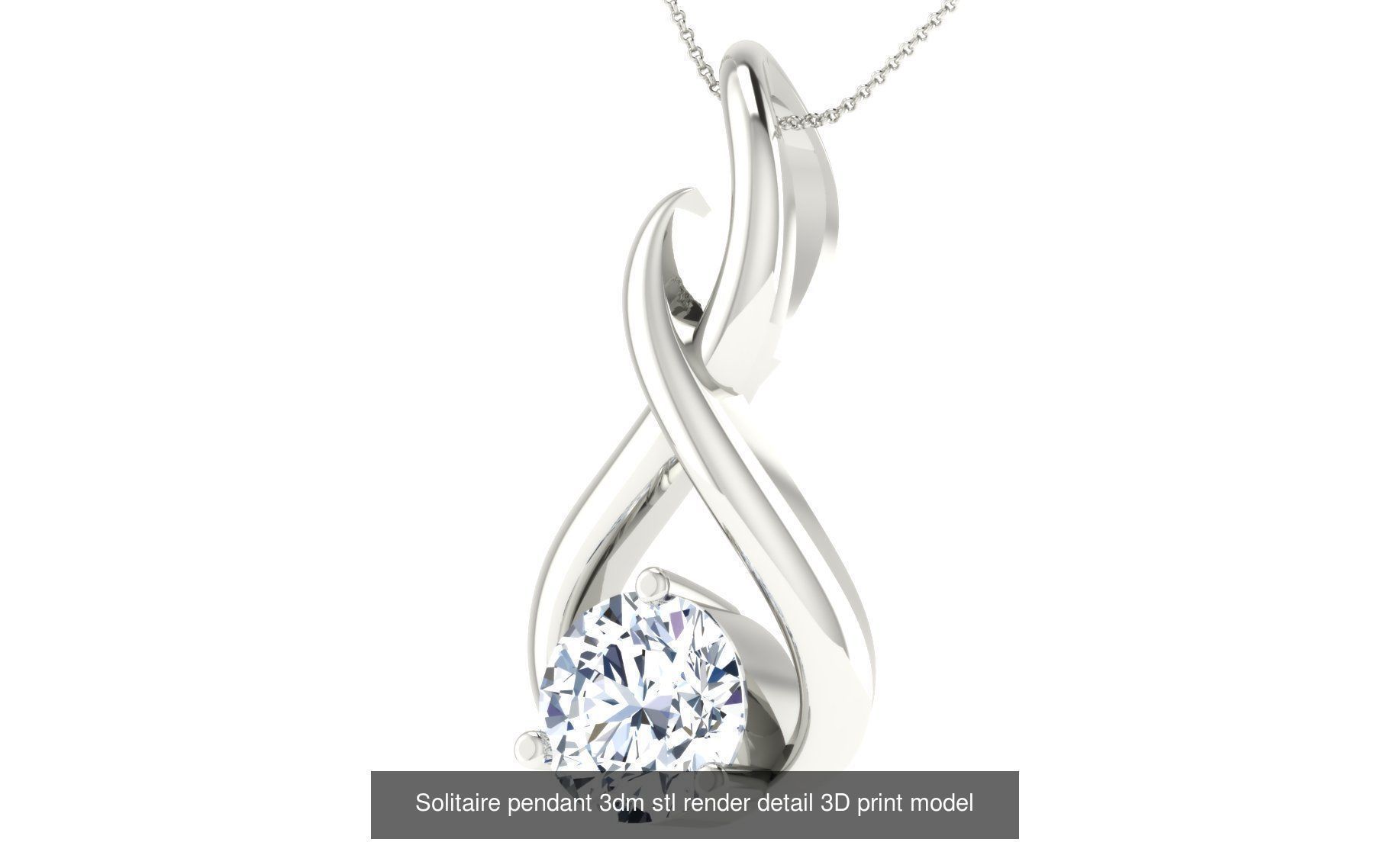 114 Solitaire pendant 3dm stl render detail 3D print model 3D Model Collection_64
