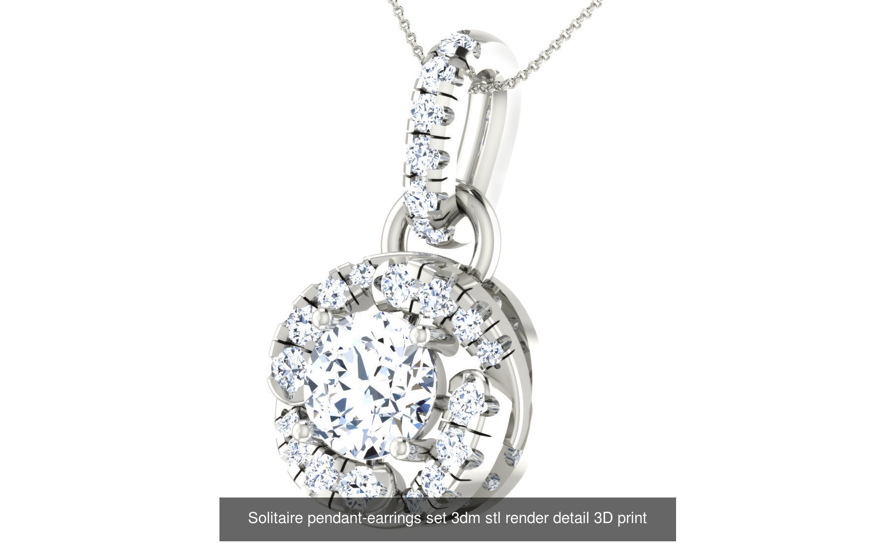 114 Solitaire pendant 3dm stl render detail 3D print model 3D Model Collection_84