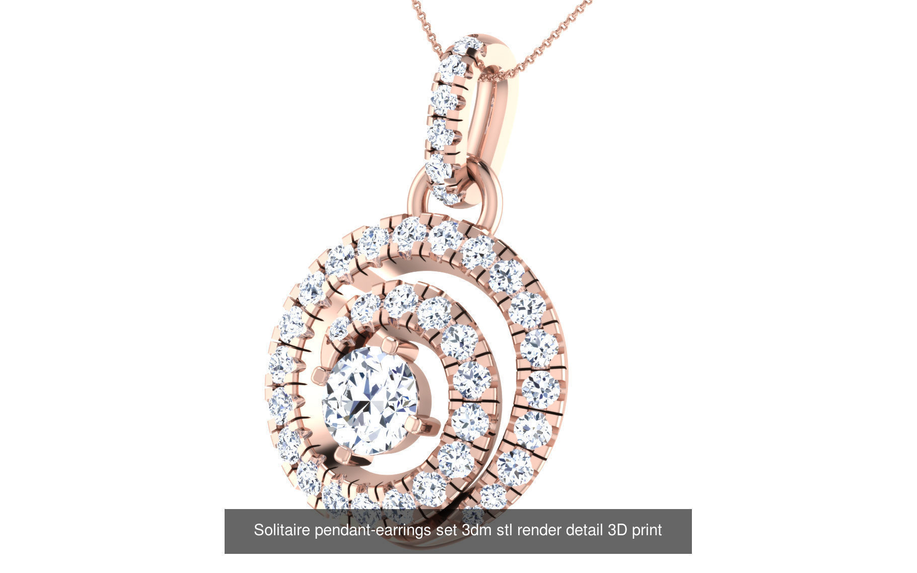 114 Solitaire pendant 3dm stl render detail 3D print model 3D Model Collection_81