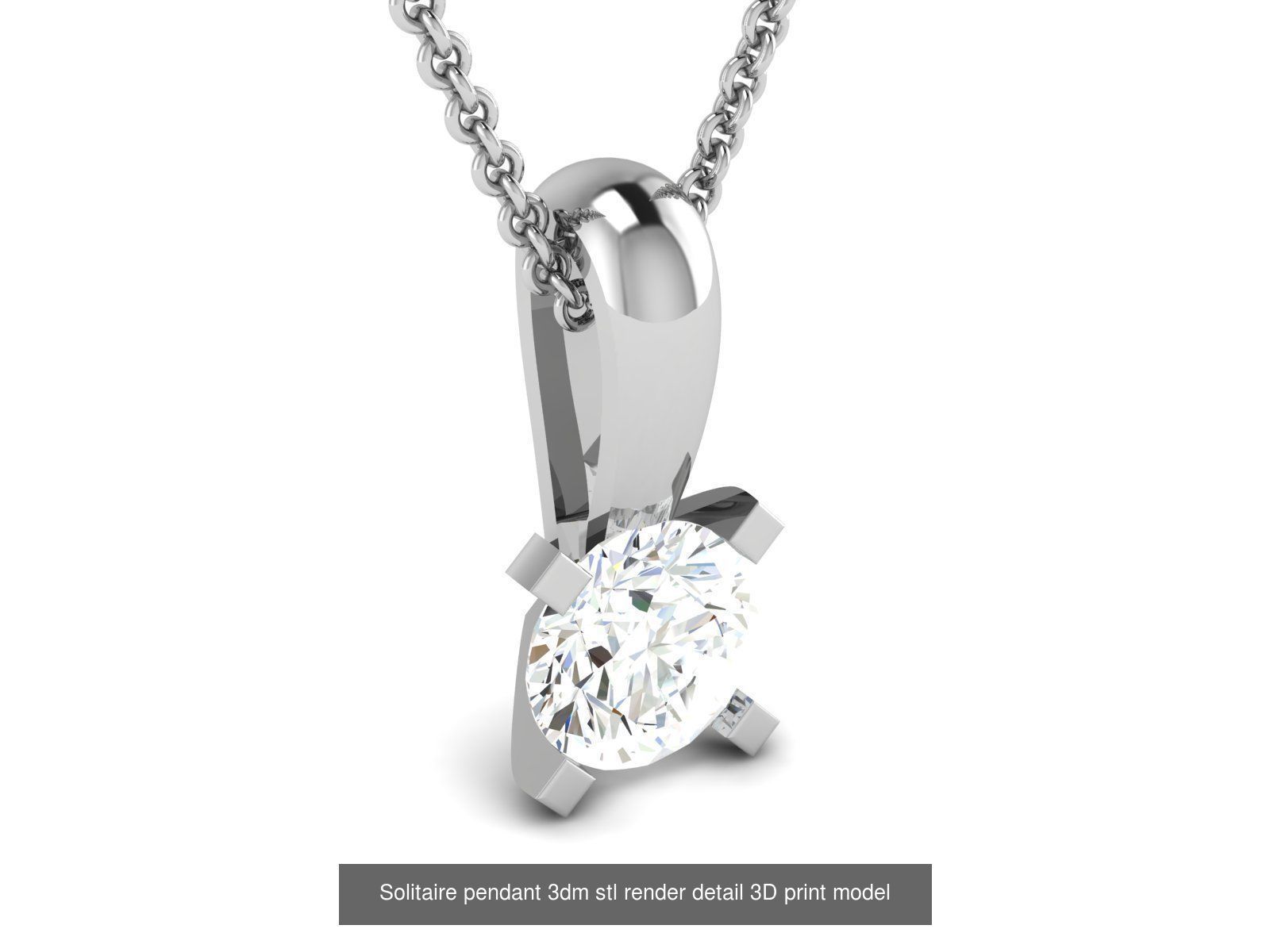 114 Solitaire pendant 3dm stl render detail 3D print model 3D Model Collection_110