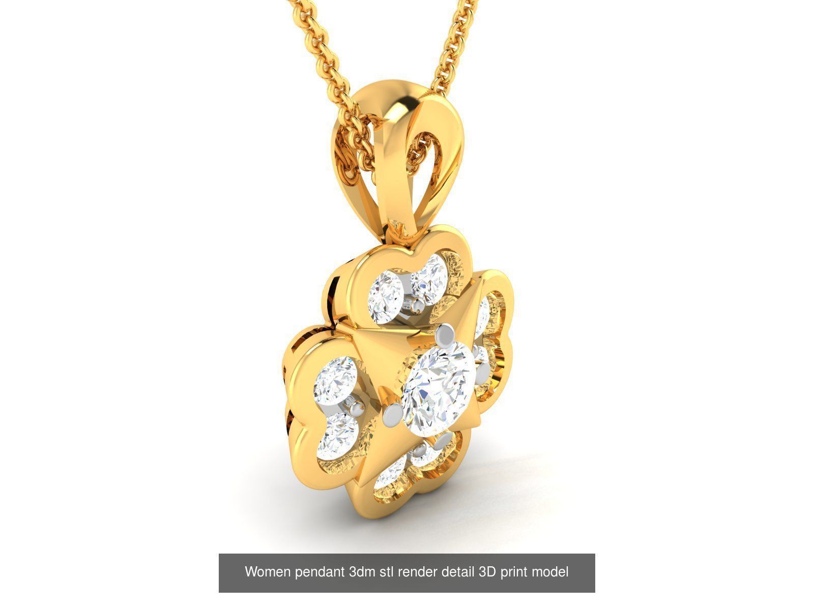 114 Solitaire pendant 3dm stl render detail 3D print model 3D Model Collection_95