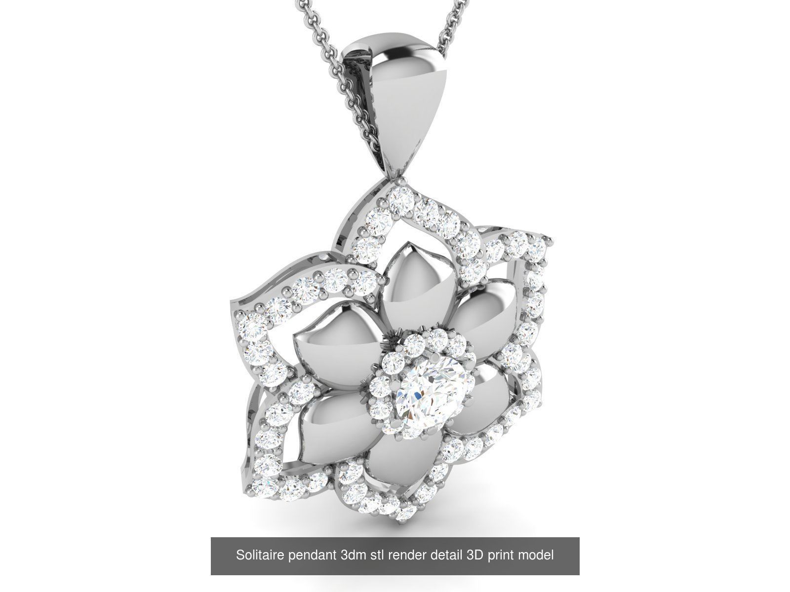 114 Solitaire pendant 3dm stl render detail 3D print model 3D Model Collection_119