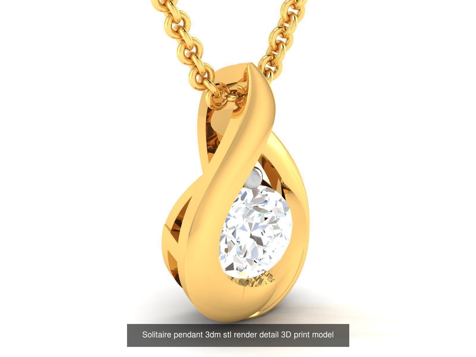 114 Solitaire pendant 3dm stl render detail 3D print model 3D Model Collection_112
