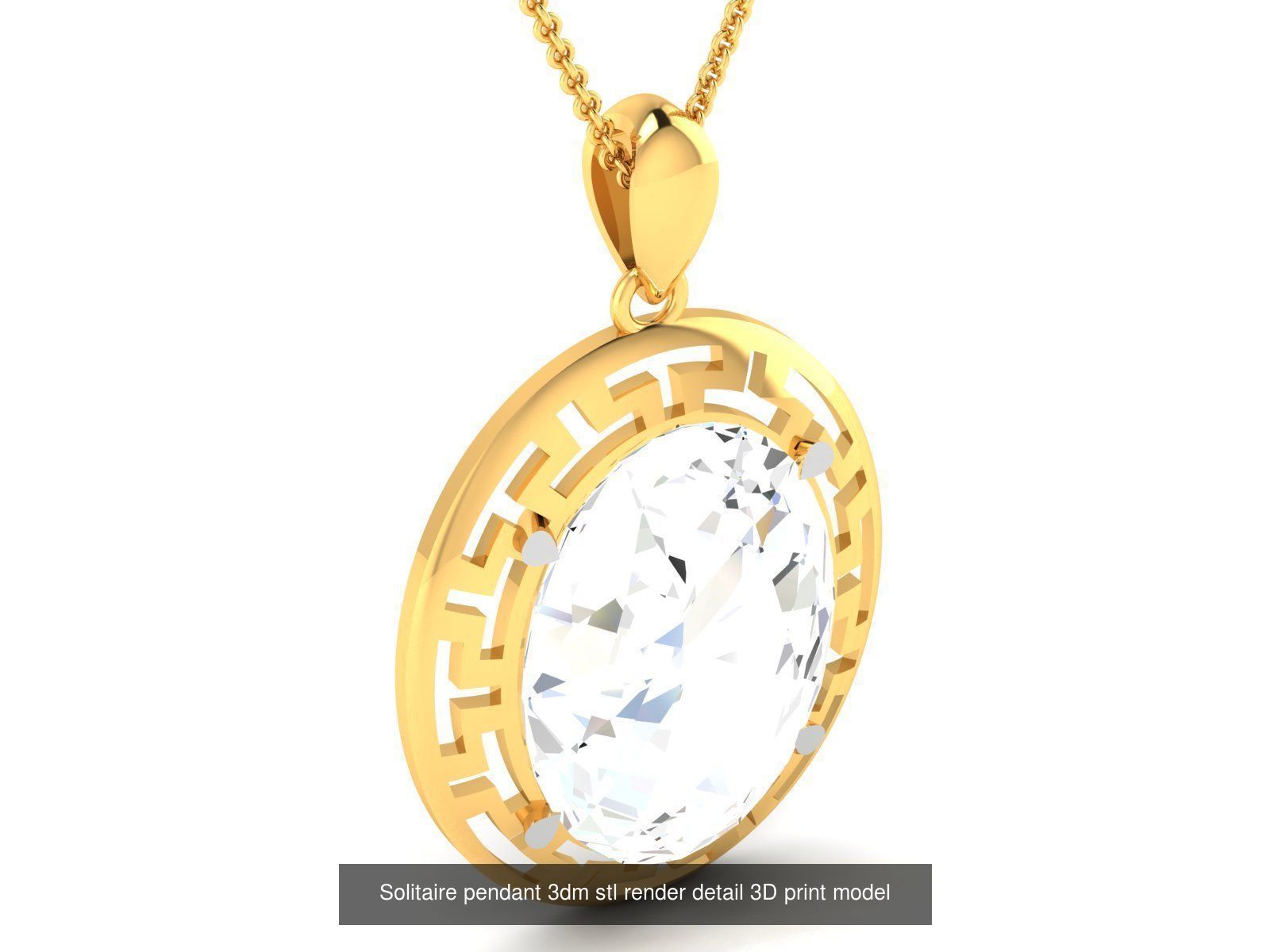 114 Solitaire pendant 3dm stl render detail 3D print model 3D Model Collection_115