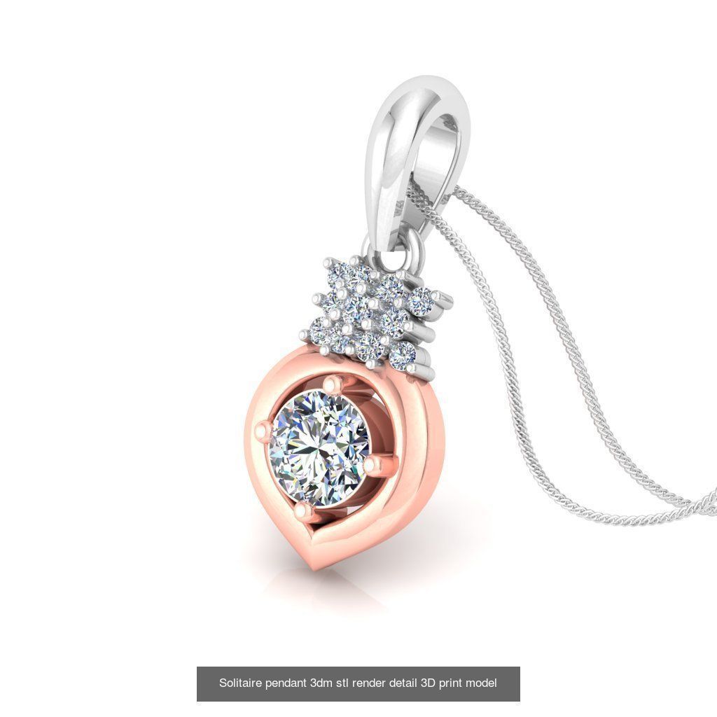 114 Solitaire pendant 3dm stl render detail 3D print model 3D Model Collection_50