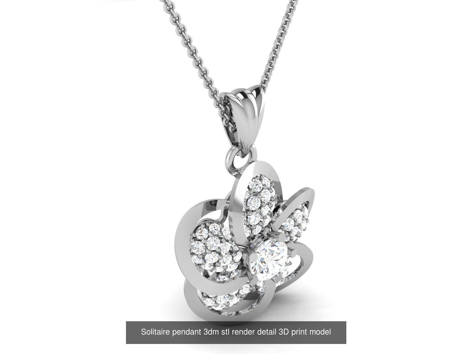 114 Solitaire pendant 3dm stl render detail 3D print model 3D Model Collection_121