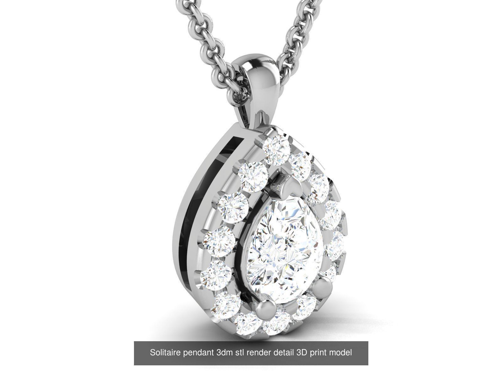 114 Solitaire pendant 3dm stl render detail 3D print model 3D Model Collection_92