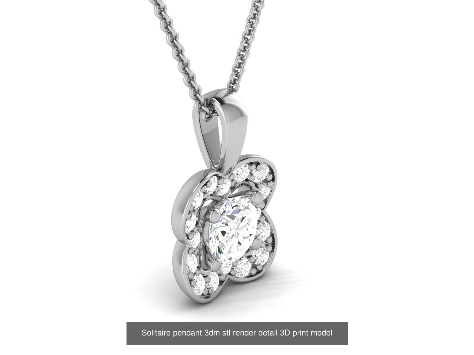114 Solitaire pendant 3dm stl render detail 3D print model 3D Model Collection_93