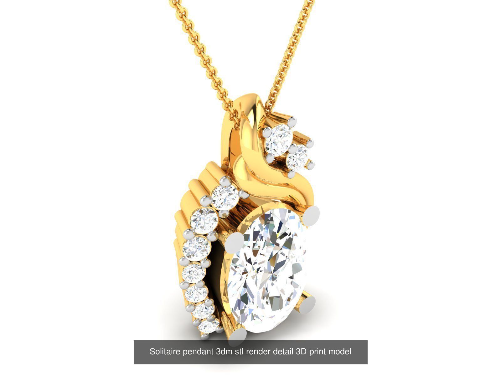 114 Solitaire pendant 3dm stl render detail 3D print model 3D Model Collection_118