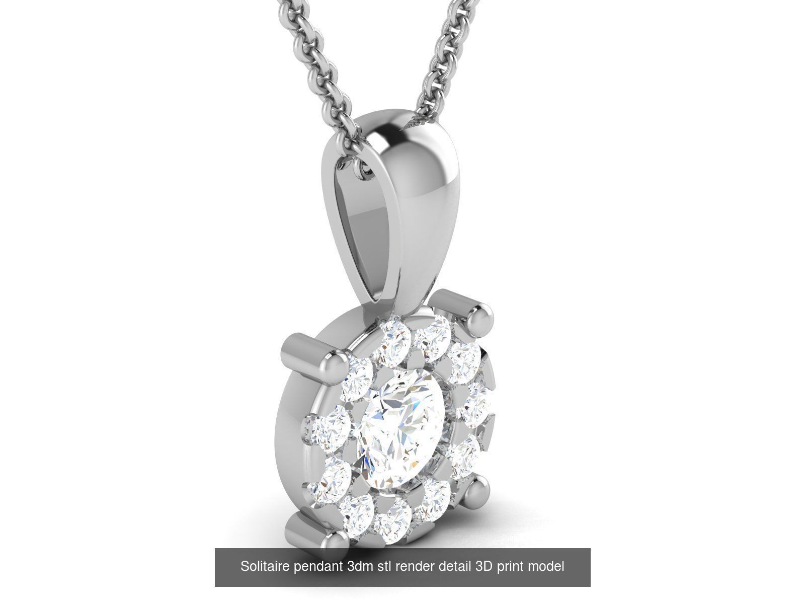114 Solitaire pendant 3dm stl render detail 3D print model 3D Model Collection_87