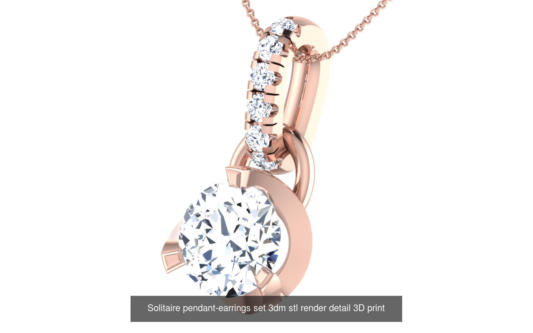 114 Solitaire pendant 3dm stl render detail 3D print model 3D Model Collection_83