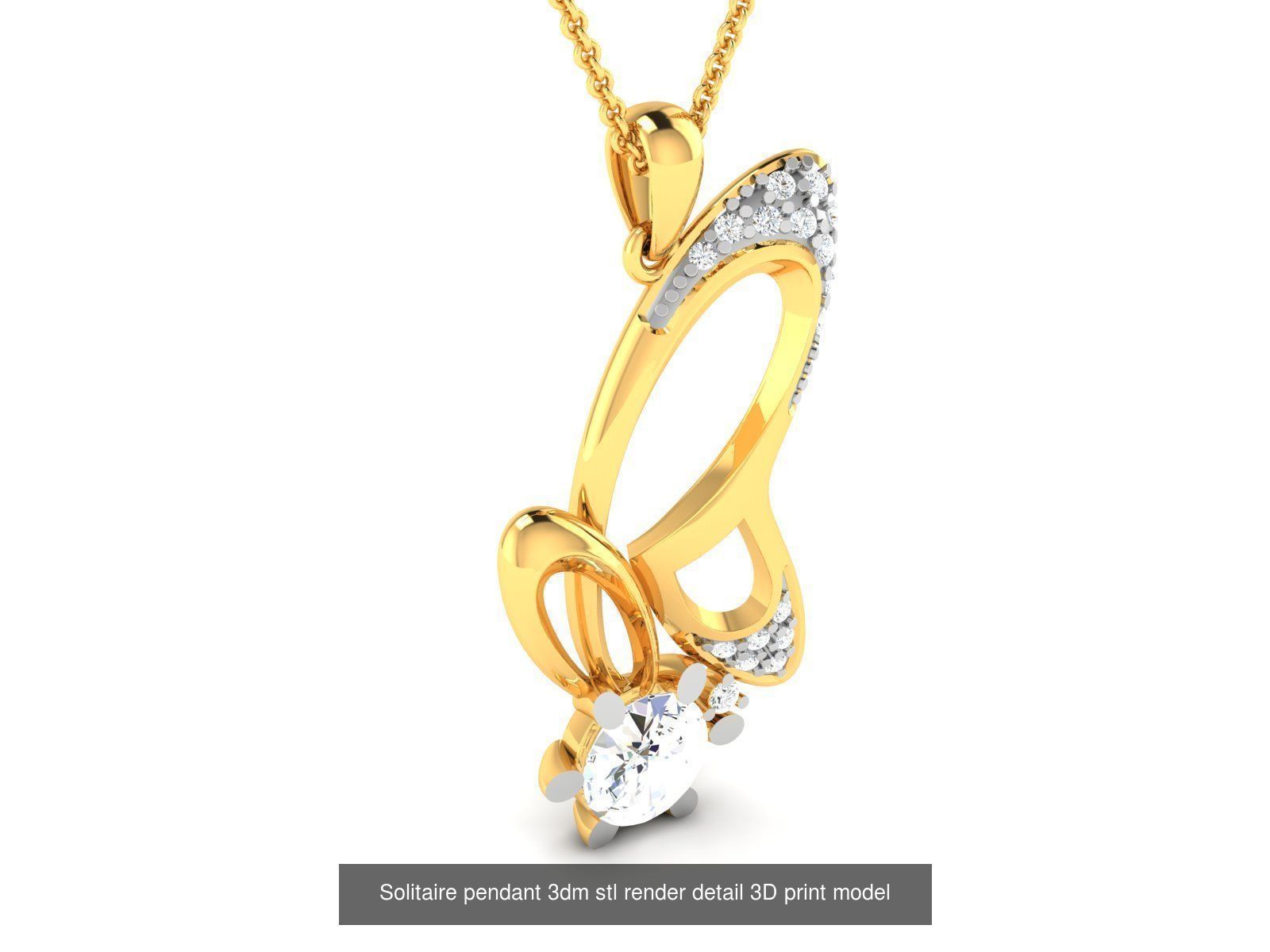 114 Solitaire pendant 3dm stl render detail 3D print model 3D Model Collection_113