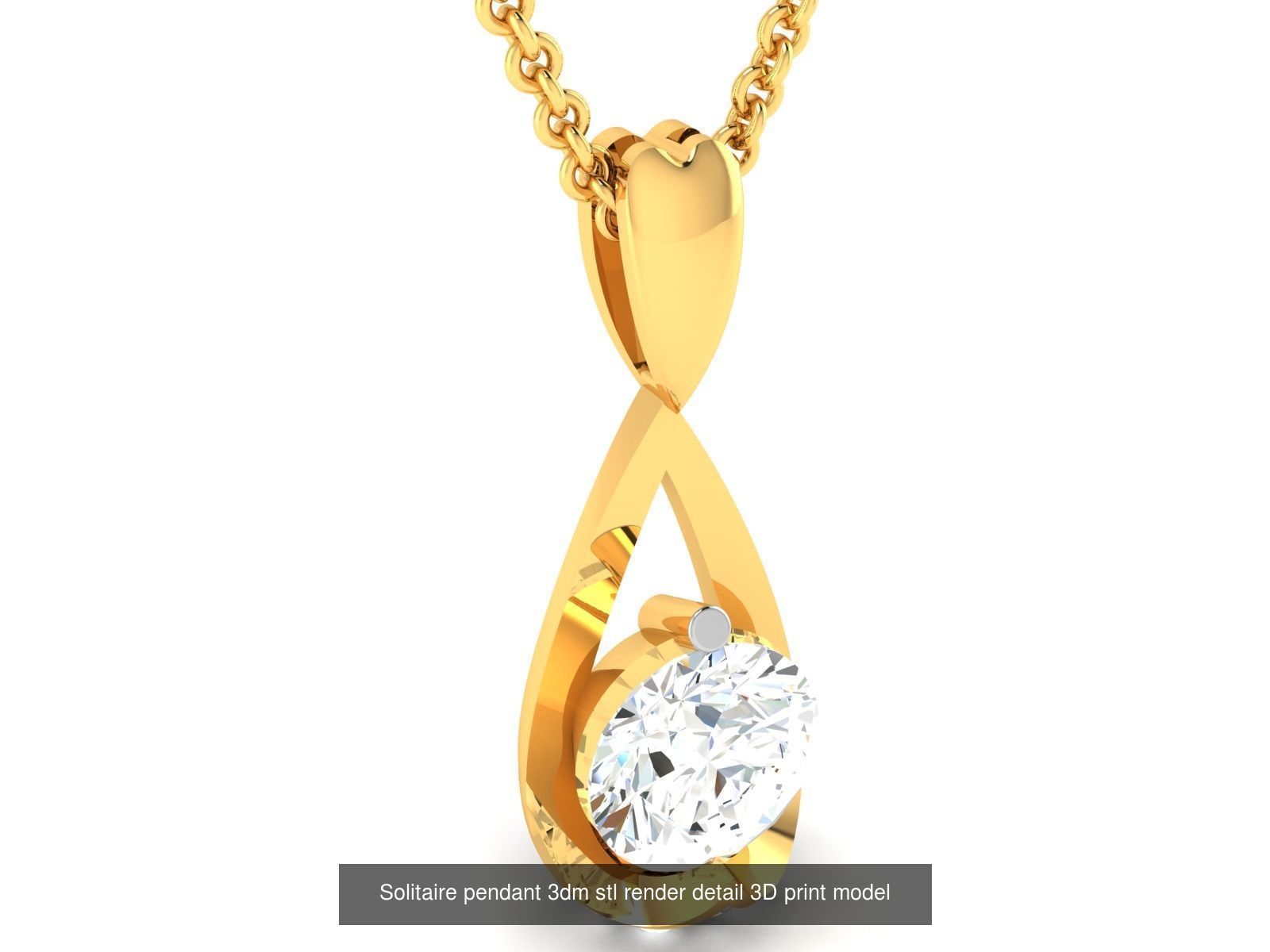 114 Solitaire pendant 3dm stl render detail 3D print model 3D Model Collection_103