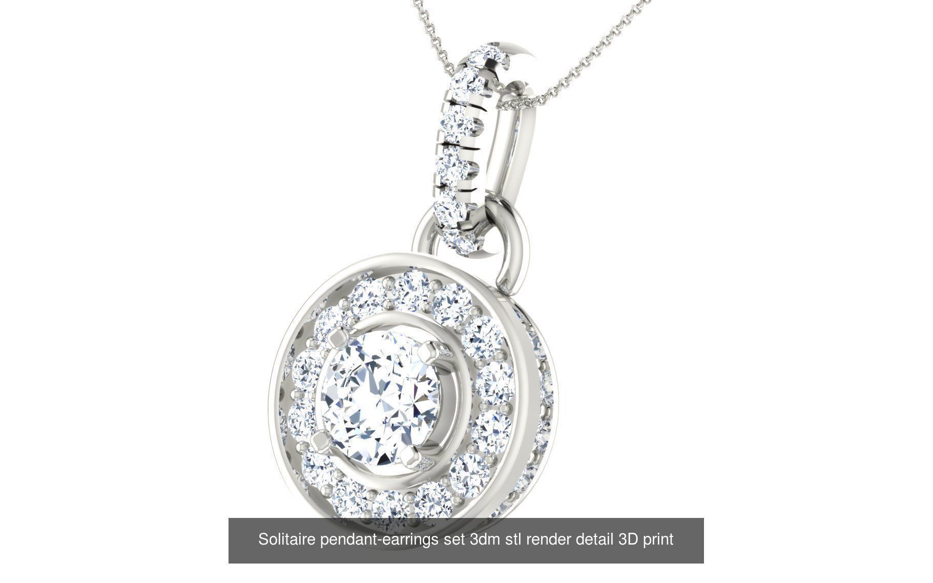114 Solitaire pendant 3dm stl render detail 3D print model 3D Model Collection_80