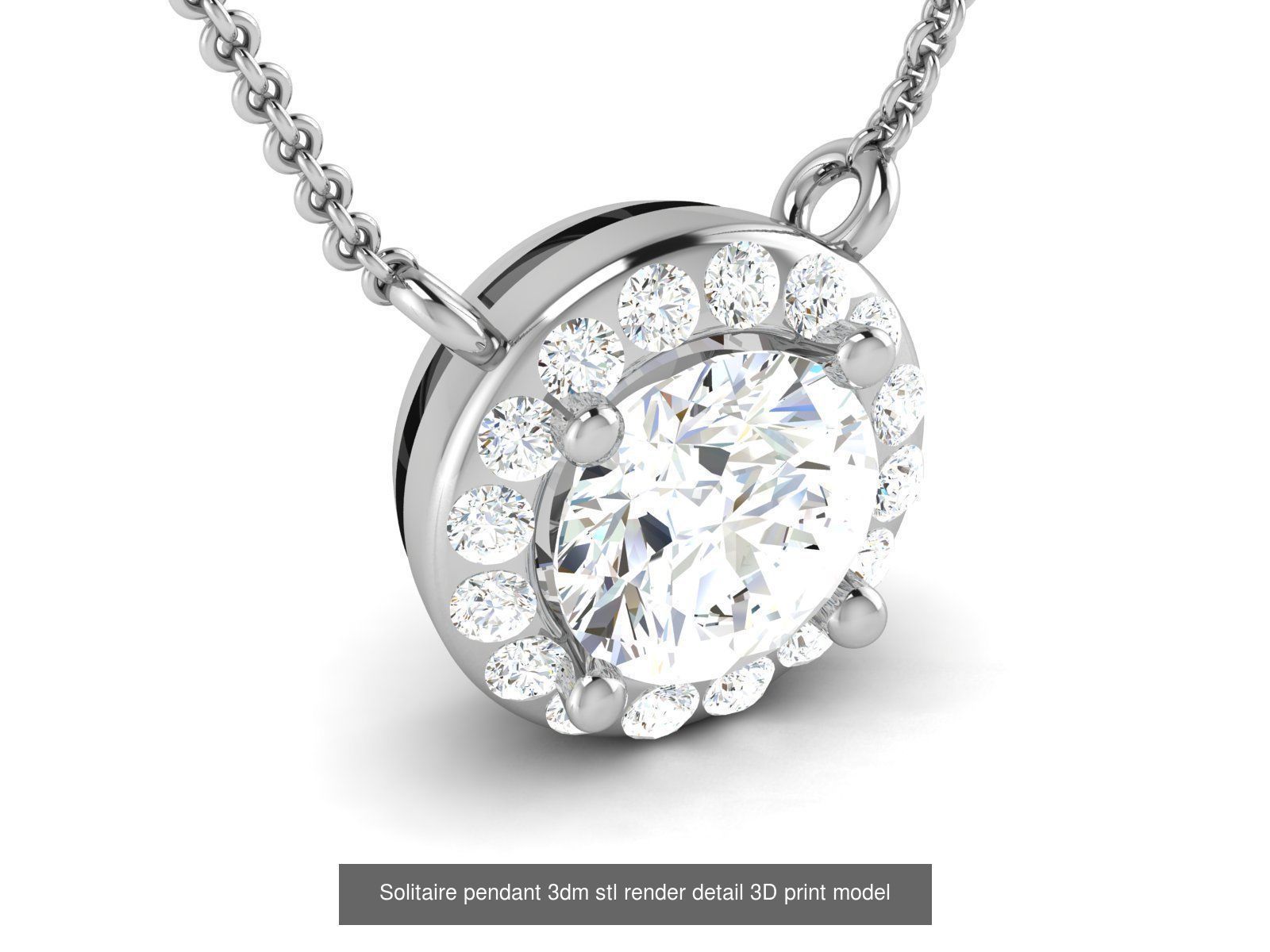 114 Solitaire pendant 3dm stl render detail 3D print model 3D Model Collection_91
