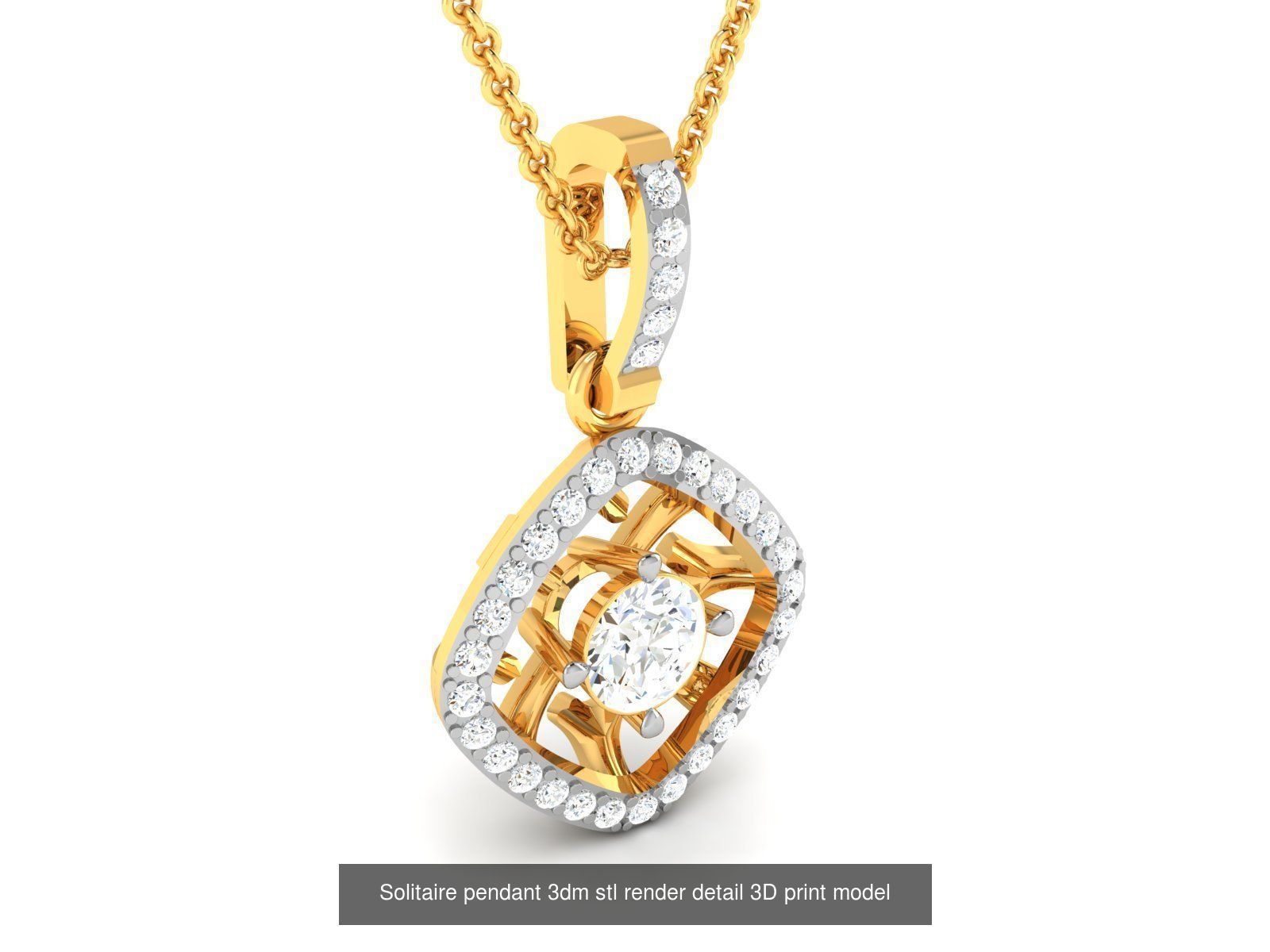 114 Solitaire pendant 3dm stl render detail 3D print model 3D Model Collection_104