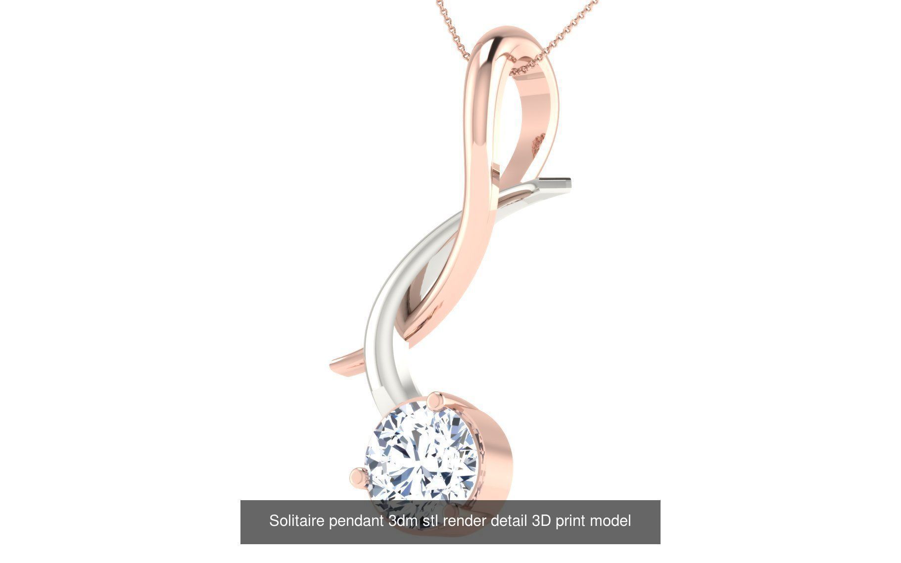 114 Solitaire pendant 3dm stl render detail 3D print model 3D Model Collection_61