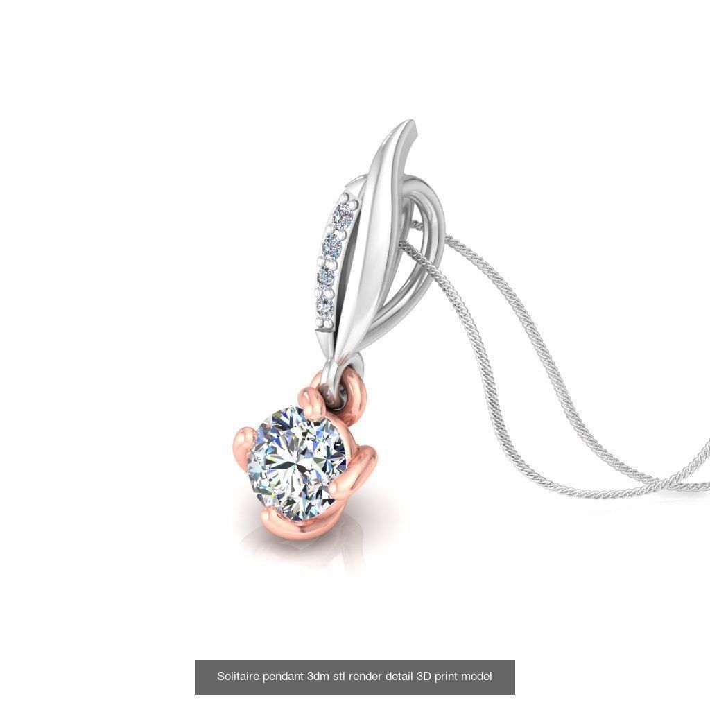 114 Solitaire pendant 3dm stl render detail 3D print model 3D Model Collection_27